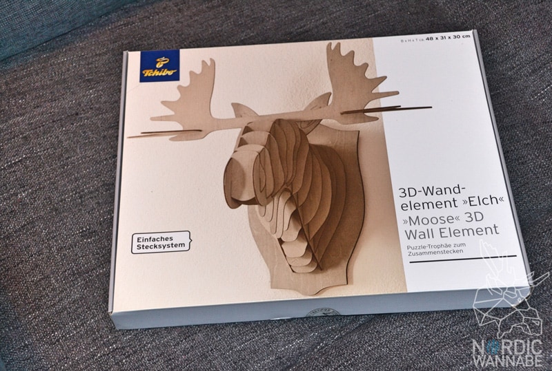 Elchgeweih für die Wand, Elchkopf, Tchibo, 3D-Modell, Holz, Norwegen, Schweden, Finnland, Puzzle, Skandinavien, Wandschmuck