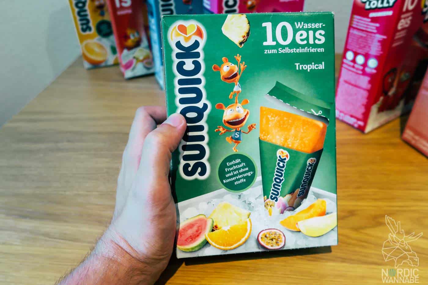 Eis aus Dänemark, Wasser-Eis aus Dänemark, Sun Lolly, Sunquick, Dänemark